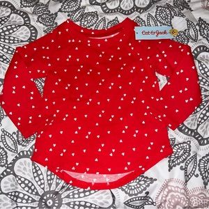 🌼 ❤️ Cat & Jack Shirt Toddler Girls Size 2T New NWT Valentine’s Day Heart TWINS